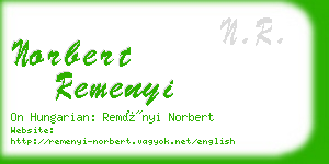 norbert remenyi business card